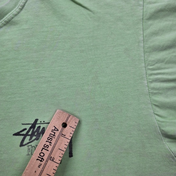 Stussy Forces of Nature T Shirt Mens Medium Light Green Graphic Print Casual - Picture 6 of 12